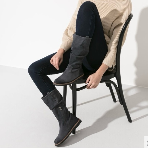 BIRKENSTOCK LUTON HIGH SUEDE GRAPHITE HYDROPHOBIC 36-5L boots suede blue - Picture 12 of 14